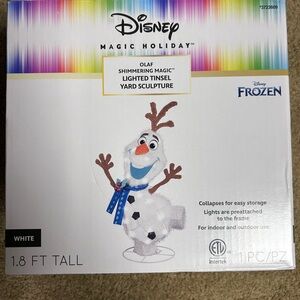 Disney Frozen Olaf Lighted Tinsel Yard Sculpture